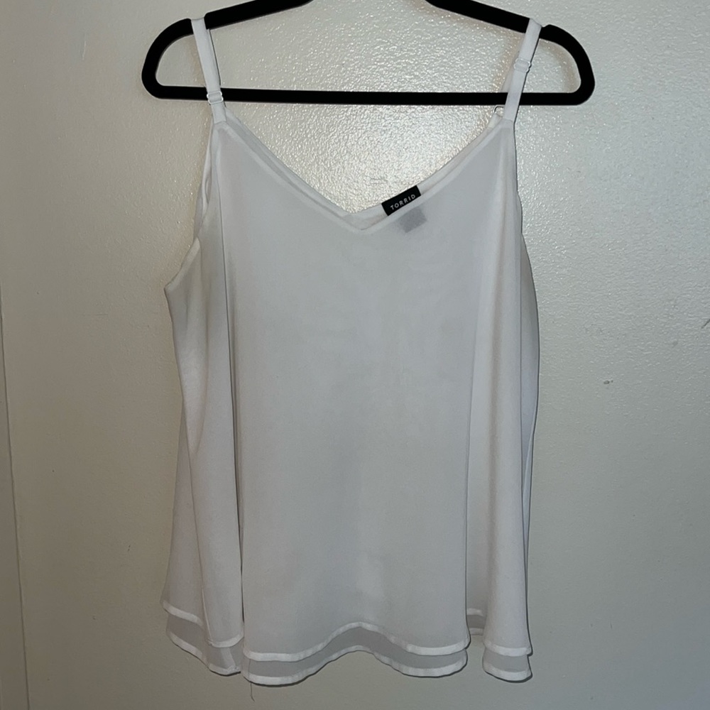 TORRID Sophie Chiffon Swing Cami WHITE Size 0